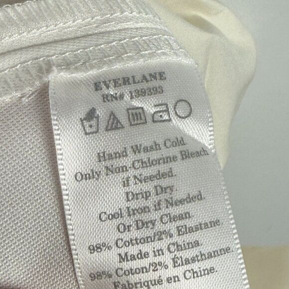 Everlane The Wide Leg High Rise Cotton Pant Off White 8 - Picture 4 of 5